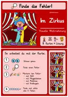 Vorschau - Aufgabenkarten - Finde den Fehler! – Visuelle Wahrnehmung Zirkus – Kartei mit Fehlerbilder für Grundschule & Förderunterricht - Seite 3