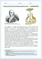 Vorschau - Arbeitsblätter - Historische Evolutionstheorien – Lamarck und Darwin im Vergleich - Seite 1