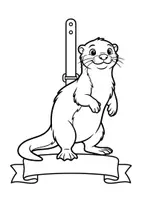 Vorschau - Mal- und Bastelvorlagen - Klassentier Girlande "Otter" für die Otterklasse, zum Ausmalen - Seite 1