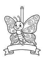 Vorschau - Mal- und Bastelvorlagen - Klassentier Girlande "Schmetterling" für die Schmetterlingklasse, zum Ausmalen - Seite 3
