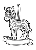 Vorschau - Mal- und Bastelvorlagen - Klassentier Girlande "Zebra" für die Zebraklasse, zum Ausmalen - Seite 1