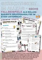 Vorschau - Aufgabenkarten - Gerechtigkeit im Alltag - Fallbeispiele als rollenbasierte Problemlösung im Ethik-Unterricht (Klassen 8-9) - Deckblatt