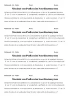 Vorschau - Arbeitsblätter - KOSTENLOS: Differenz- und Abstandsvektoren: Bestimmung des Abstandes zweier Punkte in der Ebene (Analytische Geometrie) - Deckblatt