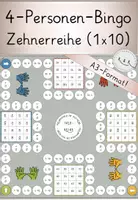 Vorschau - Spiele - 1x10 Bingo Zehnerreihe (1x10): Großes Bingo für 4 Personen - Deckblatt