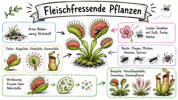 Vorschau - Arbeitsblätter - Lernposter + Arbeitsblätter zum Thema "Fleischfressende Pflanze" + Lösung & MP3 + Mindmap + Infografik - Seite 2