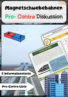 Vorschau - Arbeitsblätter - Magnetschwebebahnen Pro- & Contra: Verkehr und Technik - Deckblatt