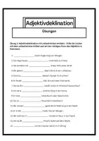 Vorschau - Arbeitsblätter - Adjektivdeklination (A2): Übersicht, Übungen, Lösungen - Seite 1