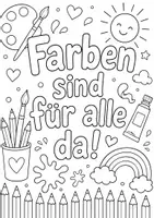 Vorschau - Mal- und Bastelvorlagen - Gemeinschaftsbild „Farben sind für alle da!“ – Kooperatives Poster in 30 Teilen | Vielfalt & Inklusion in der Grundschule - Seite 1