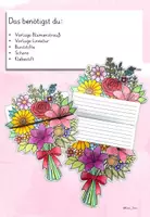 Vorschau - Mal- und Bastelvorlagen - Basteln: Blumenstrauß mit Grußkarte – Muttertag, Vatertag, Valentinstag, Geburtstag (Kunst Klasse 1, 2, 3, 4, auch fachfremd) - Seite 3
