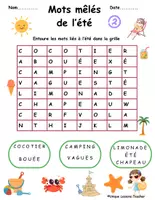 Aperçu - Jeux - Mots mêlés de l’été Activité amusante pour Enfants - Page 3