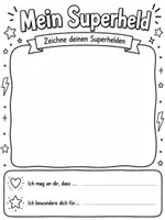 Vorschau - Poster - Vatertag Arbeitsblatt „Mein Superheld“ – Gratis Mal- und Schreibvorlage für Papa, Opa oder andere Herzensmenschen - Deckblatt