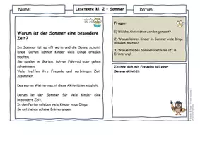 Vorschau - Arbeitsblätter - Sommer Klasse 2 | Lesetexte & Sachtexte | Zusammenhänge & Verhalten | differenziert mit Lösungen - Seite 2