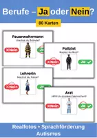Vorschau - Arbeitsblätter - Berufe Ja/Nein Karten mit Fotos - Deckblatt