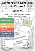 Vorschau - Arbeitsblätter - Fußball Klasse 3 | Lesetexte zur Fußball-WM | Strategie & Fairplay | mit Lösungen - Deckblatt