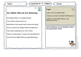Vorschau - Arbeitsblätter - Fußball Klasse 4 | Lesetexte zur Fußball-WM | Verantwortung & Gesellschaft | mit Lösungen - Seite 3