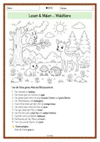 Vorschau - Arbeitsblätter - Lesen & Malen Waldtiere, Lese-Mal-Heft - Seite 3