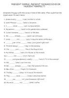 Vorschau - Arbeitsblätter - Present Tense Worksheet - Deckblatt