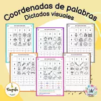 Vista previa - Hojas de trabajo - Coordenadas de palabras: dictados visuales - Portada