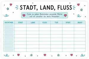 Vorschau - Arbeitsblätter - Stadt Land Fluss Vorlage - Deckblatt