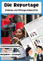 Vorschau - Arbeitsblätter - Die Reportage als journalistische Darstellungsform - Deckblatt