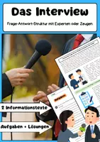 Vorschau - Arbeitsblätter - Das Interview Deutsch Arbeitsblatt - Deckblatt