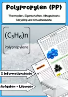 Vorschau - Arbeitsblätter - Polypropylen (PP) Kunststoff Chemie - Deckblatt