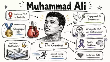 Vorschau - Arbeitsblätter - Lernposter + Arbeitsblätter zum Thema "Muhammad Ali" + Lösung & MP3 + Mindmap + Infografik - Seite 2