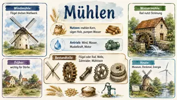Vorschau - Arbeitsblätter - Arbeitsblätter zum Thema "Mühle" + Lösung & MP3 + Infografik - Seite 3