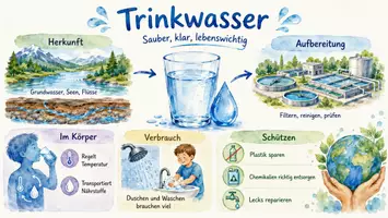 Vorschau - Arbeitsblätter - Lernposter + Arbeitsblätter zum Thema "Trinkwasser" + Lösung & MP3 + Mindmap + Infografik - Seite 2