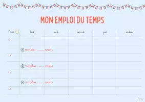 Vorschau - Arbeitsblätter - mon emploi du temps - Deckblatt