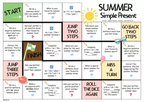 Vorschau - Spiele - SIMPLE PRESENT 🎲 Sommer - Würfelspiel | Artikel, Satzbau, das Verb to be (Summer Time) - Seite 2