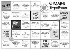 Vorschau - Spiele - SIMPLE PRESENT 🎲 Sommer - Würfelspiel | Artikel, Satzbau, das Verb to be (Summer Time) - Seite 3