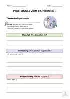 Vorschau - Experimente - Forschen, beobachten, erklären – Experiment-Protokoll - Deckblatt