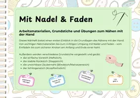 Vorschau - Arbeitsblätter - Nähen mit der Hand - Arbeitsmaterialien, Grundstiche und Übungen - Seite 1