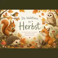Vorschau - Bildkarten - Schätze des Waldes – Kamishibai Herbstgeschichte mit Mitmachgeschichte | Waldtiere | Bildkarten für Kita & Kindergarten - Deckblatt