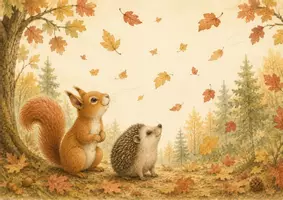 Vorschau - Bildkarten - Schätze des Waldes – Kamishibai Herbstgeschichte mit Mitmachgeschichte | Waldtiere | Bildkarten für Kita & Kindergarten - Seite 1