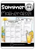 Vorschau - Arbeitsblätter - Sommer-Matherätsel für Klasse 6–8 – Knobelaufgaben für die letzten Schulwochen und Vertretungsstunden - Deckblatt