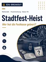 Vorschau - Stundenentwürfe - Breakout Mathe: Prozentrechnung & lineare Funktionen - Escape Room (Klasse 7/8) - Deckblatt