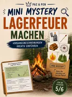 Vorschau - Arbeitsblätter - Mini Mystery: Lagerfeuer machen – Vorgangsbeschreibungen kreativ einführen - Deckblatt
