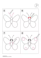 Vorschau - Arbeitsblätter - Schmetterling zeichnen in 8 Schritten - Seite 3