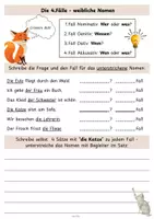 Vorschau - Arbeitsblätter - Die 4 Fälle der Nomen - Arbeitsblätter - Seite 1