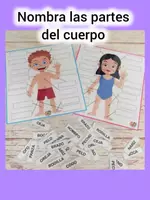 Vista previa - Hojas de trabajo - Nombra las partes del cuerpo - Portada