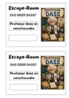 Vorschau - Stundenentwürfe - Escape Room: Das oder dass? – Professor Dass ist verschwunden - Seite 1