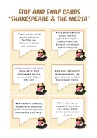 Vorschau - Arbeitsblätter - “Shakespeare & The Media” - Stop&Swap Cards - Seite 1