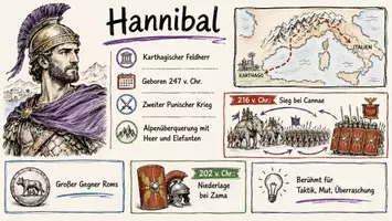 Vorschau - Arbeitsblätter - AB mit Fragen zum Thema "Hannibal" + Lösungsblatt + Infografik - Seite 1