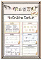 Vorschau - Arbeitsblätter - Natürliche Zahlen Stationentraining - Deckblatt