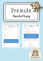 Vorschau - Arbeitsblätter - Dreiecke: Beschriftung Hefteintrag und Arbeitsblätter - Deckblatt