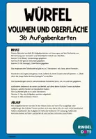 Vorschau - Stationenlernen - Aufgabenkarten Körper Volumen und Oberfläche Würfel - Seite 1