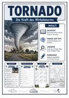 Vorschau - Arbeitsblätter - Der Tornado - Sachtext mit Fragen, Lesespur und Ausmalbild Klasse 3-4 - Deckblatt