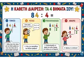 Προεπισκόπηση - Υποστηρικτικό υλικό / Ειδική αγωγή - Καλοκαιρινή επανάληψη - Κάθετη Διαίρεση σε 4 απλά βήματα: Θεωρία - Πράξεις - Προβλήματα - Μαθηματικά Γ' Δημοτικού - Σελίδα 1